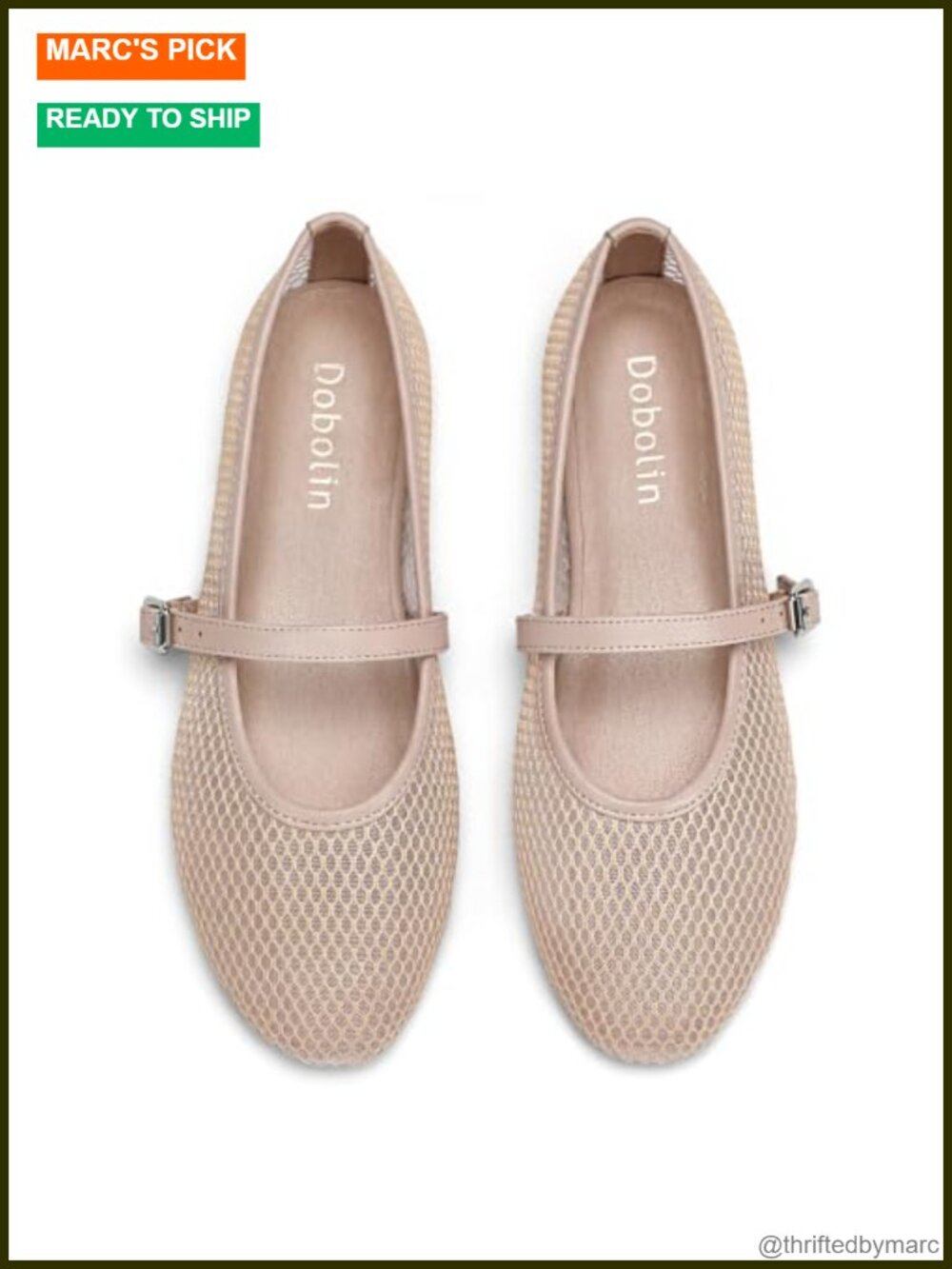 Women's Mesh Ballet Flats Mary Jane Round Toe Buckle Strap Lightweight
